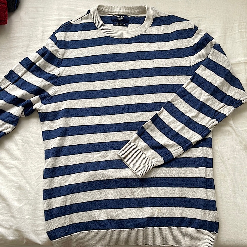 Blue & white sweater